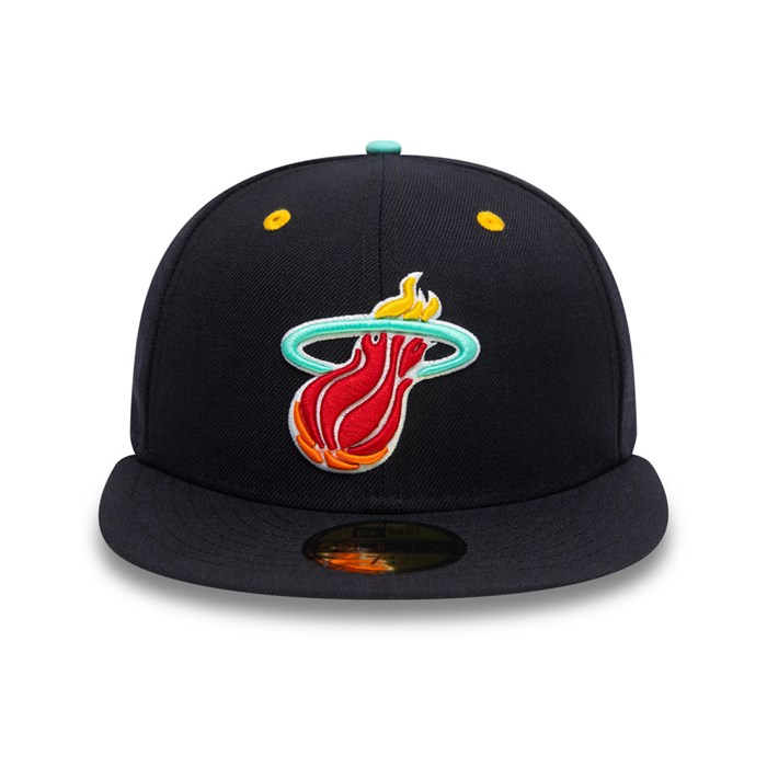 Miami Heat Team Logo 59FIFTY Lippis Laivastonsininen - New Era Lippikset Halpa hinta FI-138064